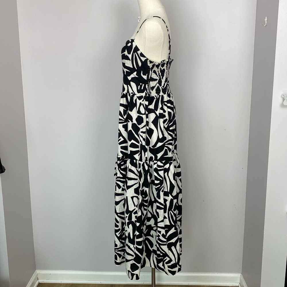 Christian Lacroix black and white tiered linen midi dress size medium - Picture 10 of 16